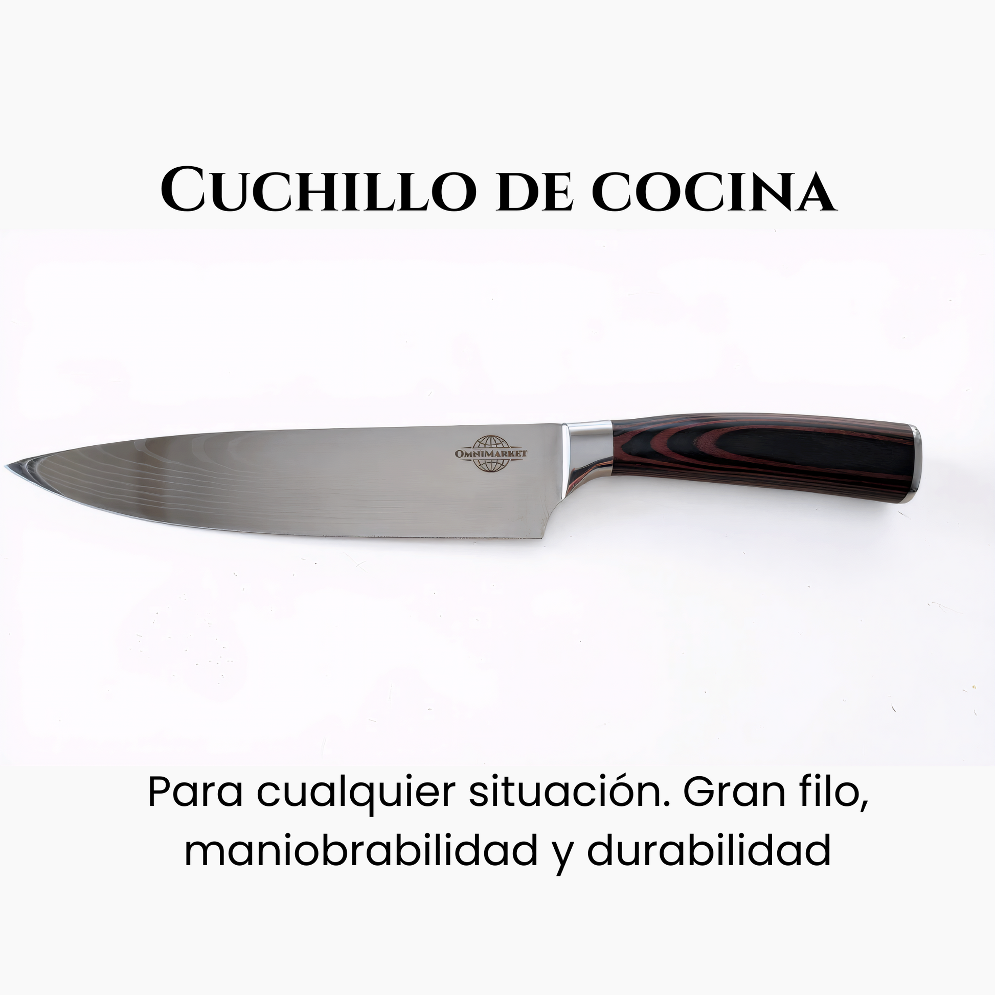 Set 3 Cuchillos de Acero Inoxidable con Diseño Damasco