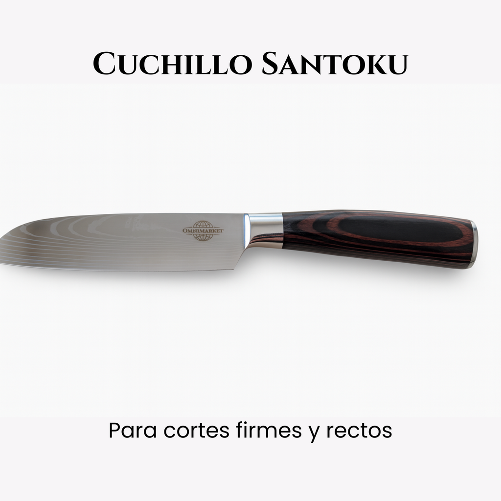 Set 3 Cuchillos de Acero Inoxidable con Diseño Damasco
