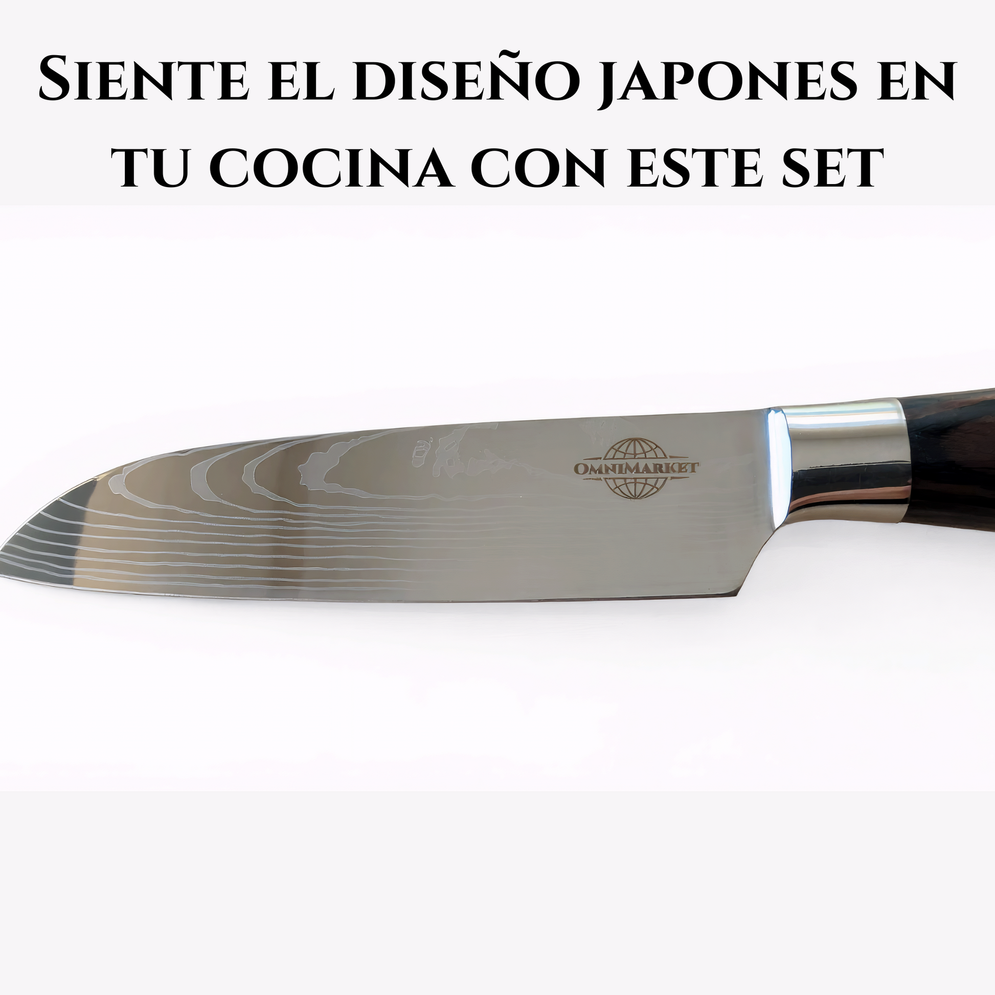 Set 3 Cuchillos de Acero Inoxidable con Diseño Damasco