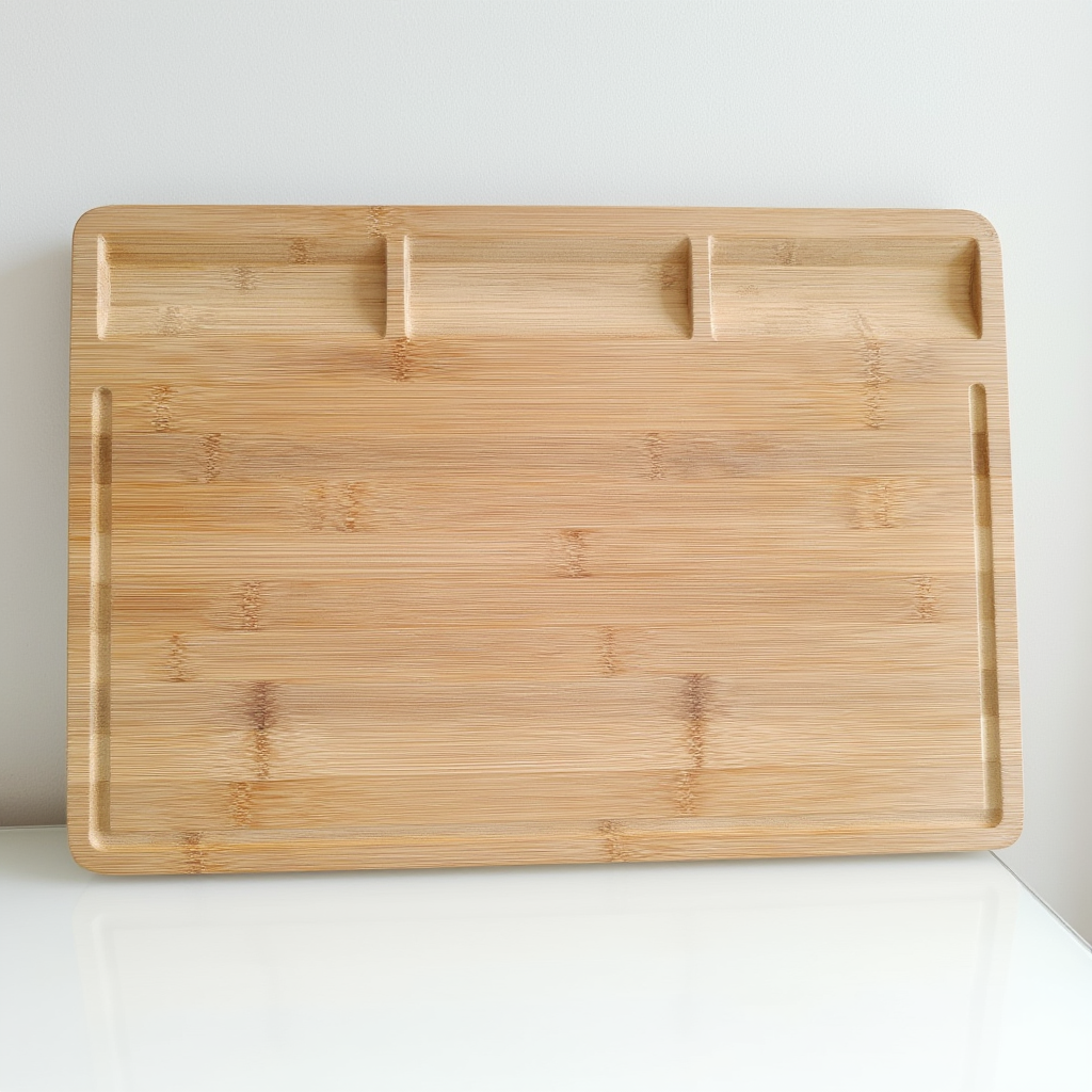 Descubrí en 40 segundos cómo la tabla de cortar OmniMarket te ayuda a cocinar de forma más limpia, organizada y práctica. Compartimentos integrados, canal para líquidos y diseño 100 % bambú natural.