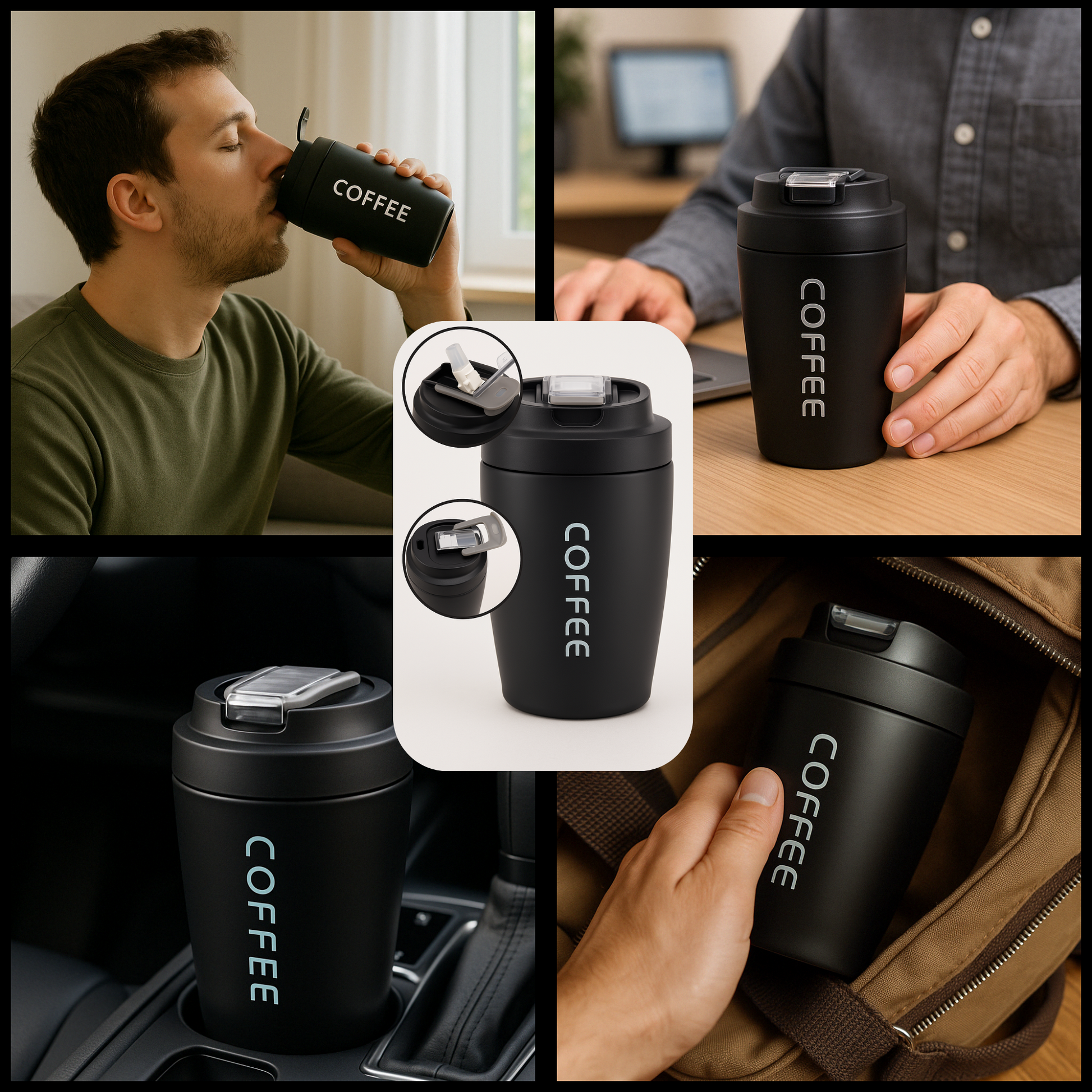 La taza térmica OmniMarket está diseñada para acompañarte en cada momento: desde el desayuno en casa, hasta reuniones en la oficina, viajes en coche o traslados diarios. Su formato compacto y funcionalidad 2 en 1 la hacen ideal para cualquier situación.